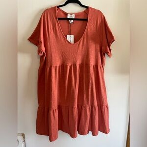 For The Republic Coral Cotton Dress